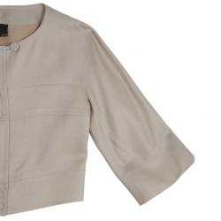 Fendi Collarless Silk Skirt Suit M