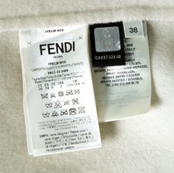 Fendi Colorblock Wool Dyed Fox Fur Pocket Detail Cape Coat S