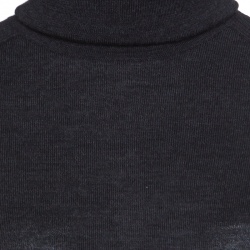 Pre Owned Fendi Grey Wool Armhole Cutout Detail Ruffled Cuff Sweater M