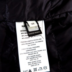 Fendi Karlito Black Logo Applique Detail Quilted Down Bomber Jacket S
