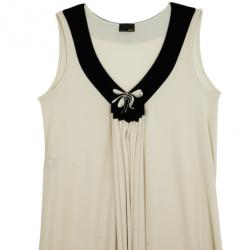 Pre Owned Fendi Gathered Monochrome Dress L