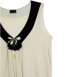 Pre Owned Fendi Gathered Monochrome Dress L