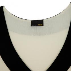 Pre Owned Fendi Gathered Monochrome Dress L