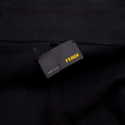Fendi Black Cotton Double Breasted Dress Coat S