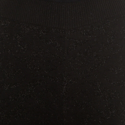 Pre Owned Fendi Black Floral Jacquard Lurex Knit Elasticized Waist Jogger Pants M