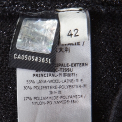 Pre Owned Fendi Black Floral Jacquard Lurex Knit Elasticized Waist Jogger Pants M