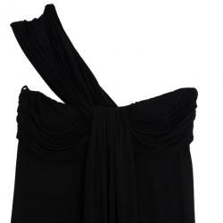 Pre Owned Fendi Cotton Stretch One Shoulder Maxi Dress XS