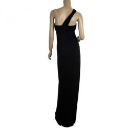 Pre Owned Fendi Cotton Stretch One Shoulder Maxi Dress XS