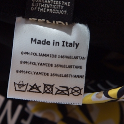 Pre Owned Fendi Canary Yellow Bag Bugs Eye Print Cropped Leggings S