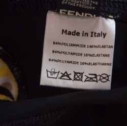 Pre Owned Fendi Canary Yellow Bag Bugs Eye Print Perforated Trim Tank Top S