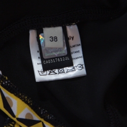 Pre Owned Fendi Canary Yellow Bag Bugs Eye Print Perforated Trim Tank Top S