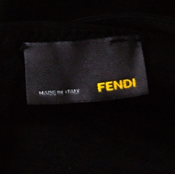 Fendi Black Wool Fold Over Detail Jumpsuit M