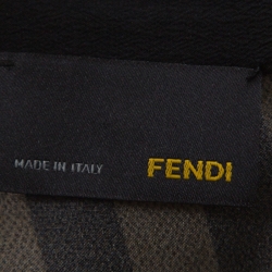 Pre Owned Fendi Brown & Black Penquin Striped Satin Tie Neck Detail Shirt M