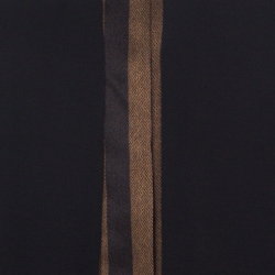 Pre Owned Fendi Brown & Black Penquin Striped Satin Tie Neck Detail Shirt M