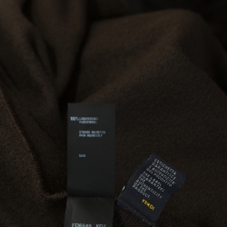 Pre Owned Fendi Brown Fleece Flounce Trim Detail Dress S