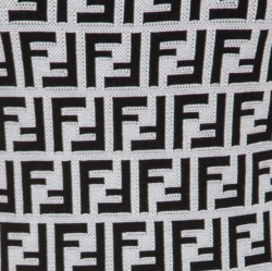 Pre Owned Fendi Monochrome Zucca Monogram Print Stretch Knit Short Sleeve Dress M