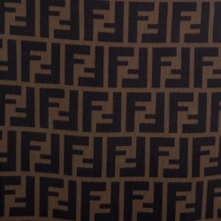 Pre Owned Fendi Brown Logo Print Knit Pencil Skirt M