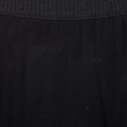 Pre Owned Fendi Black Silk Crepe Stripe Detail Trousers M