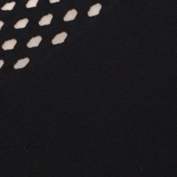 Pre Owned Fendi Black Stretch Knit Laser Cut Detail Flared Dress M