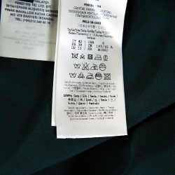 Pre Owned Fendi Dark Green & Black Silk Wavy Print Midi Dress M