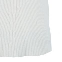 Pre Owned Fendi Off-White Floral Detail Knit Top M