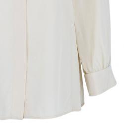 Pre Owned Fendi Beige Silk Collared Top M