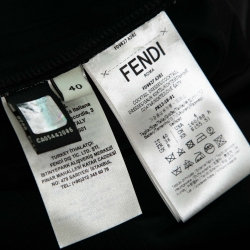 Pre Owned Fendi Brown Zucca Print Mesh Midi Dress S
