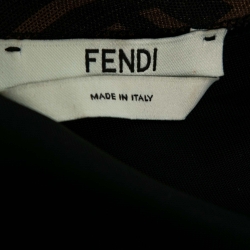 Pre Owned Fendi Brown Zucca Print Mesh Midi Dress S