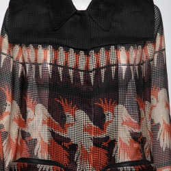 Pre Owned Fendi Black Printed Mesh Button Front Lightweight Jacket S