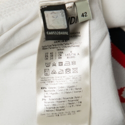 Pre Owned Fendi White Cotton Jersey Logo Stripe Detail Track Jacket M