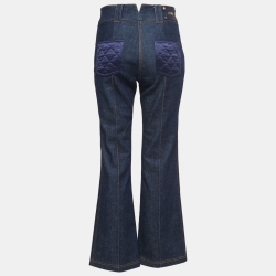 Pre Owned Fendi Blue Denim Boot Cut High Waisted Jeans S Waist 28"