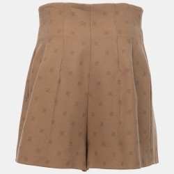 Fendi Brown FF Karligraphy Wool & Cashmere Shorts M