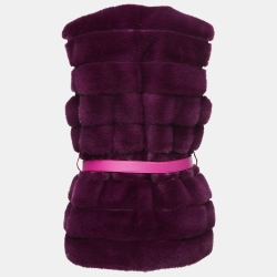 Pre Owned Fendi Purple Fox Fur Belted Vest M