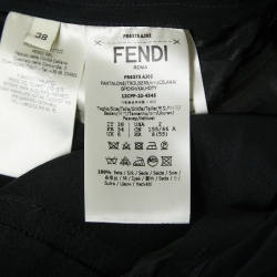 مملوكة مسبقًا Fendi Black FF Monogram Silk Trousers XS