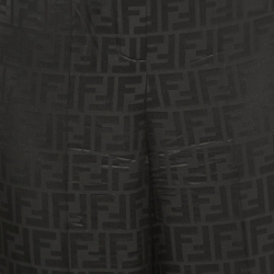 مملوكة مسبقًا Fendi Black FF Monogram Silk Trousers XS