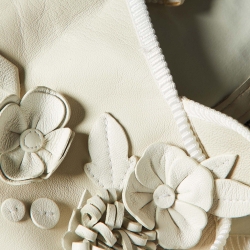Fendi Off White Lambskin Leather Mini Dress M