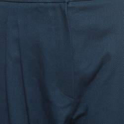 Pre Owned Fendi Navy Cotton Contrast Trim Capri Pants M