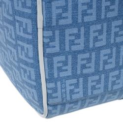Pre Owned Fendi Blue Forever Zucca Boston Bag