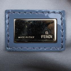 Pre Owned Fendi Blue Forever Zucca Boston Bag