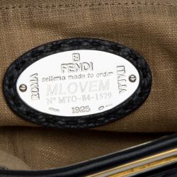 Pre Owned Fendi Black Leather Large Peekaboo Top Handle Bag