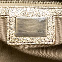 Pre Owned Fendi Gold Leather Du Jour Satchel