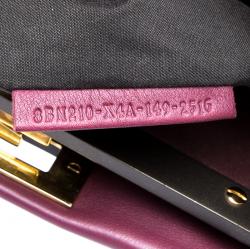 Pre Owned Fendi Burgundy Leather Large Peekaboo Top Handle Bag