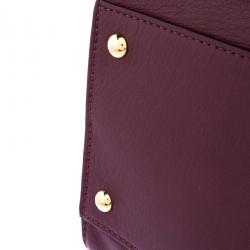 Pre Owned Fendi Burgundy Leather Large Peekaboo Top Handle Bag