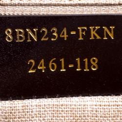 Pre Owned Fendi Copper/Tobacco Leather and Pequin Canvas Silvana Top Handle Bag