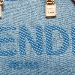 Pre Owned Fendi Blue Denim Mini By The Way Bag