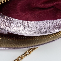 Pre Owned Fendi Gold/Lilac Zucca Suede and Leather Pochette Bag