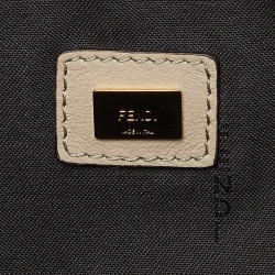 Pre Owned Fendi Beige/Brown Zucchino Suede Flat Wristlet Pouch