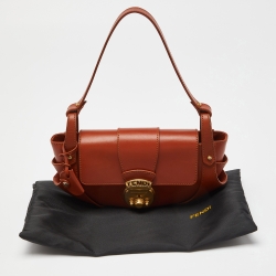 Pre Owned Fendi Tan Leather Compilation Baguette Bag
