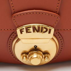 Pre Owned Fendi Tan Leather Compilation Baguette Bag