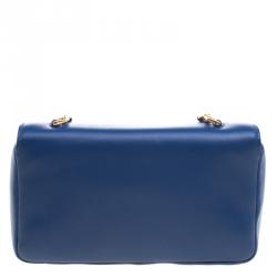 Pre Owned Fendi Blue Leather Be Baguette Crossbody Bag